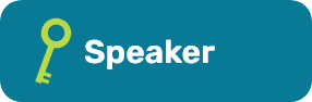 white text that reads "speaker" with a green key